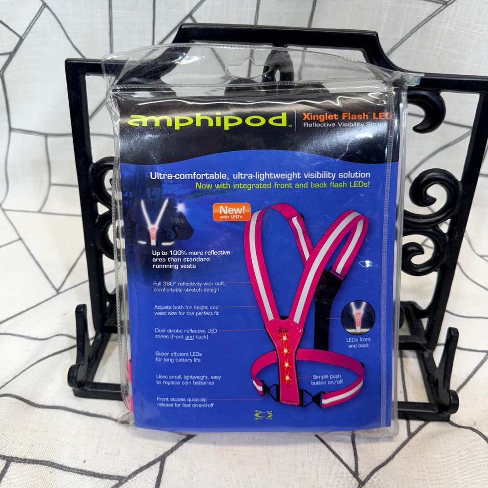 Amphipod Xinglet Flash‎ LED Reflective Vest OS Pink High Visibility Running Gear